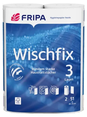Immagine prodotto di Fripa rotolo da cucina Wischfix 3012011 3 veli bianco 2 pezzi/confezione.