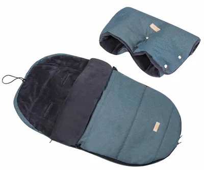 Produktbild von Warmer Winterfußsack 3-5 Jahre mit Handmuff Meereskoralle, XXL Kinder Fußsack Sportwagen, Wasserfestes Set Schlitten 120 cm