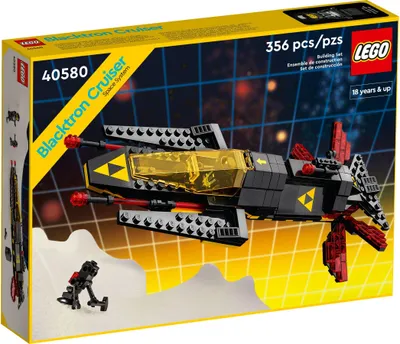 The image shows the packaging of a LEGO Blacktron Cruiser building set.