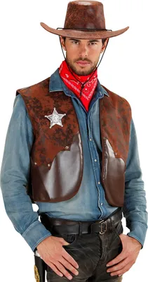 Produktbild von Cowboy Weste für Herren mit Sheriffstern | Braun Variante: M/L