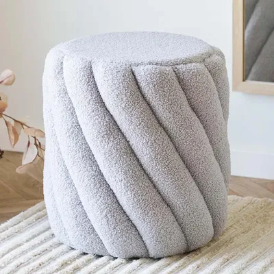 Produktbild von House Collection Teddy Pouf Ø 38 cm Gisle Grau