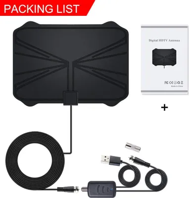 Zdjęcie produktu dla Digital TV Antenna Wewnętrzny Wzmacniacz Sygnał Booster DVB- T2 HDTV Odbiornik satelitarny czarny