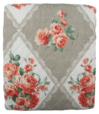 Zdjęcie produktu dla Clayre & Eef Q196.059 Narzuta na łóżko szaro-różowa 140x220 cm