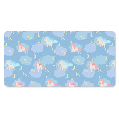 Produktbild von MuchoWow® Schreibtischunterlage Einhorn - Muster - Sternenhimmel 80x40 cm - XXL Mauspad - Gaming Mauspad