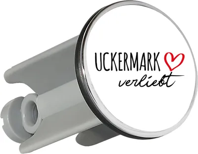 Produktbild von Huuraa Waschbeckenstöpsel Uckermark verliebt 4cm höhenverstellbar Abflussstopfen Geschenkidee