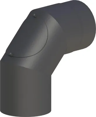 Produktbild von Ø 180 mm Ofenrohr Bogen 90° mit Tür - schwarz