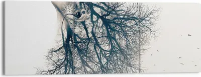 Produktbild von Bild auf Leinwand - Leinwandbild - 3 Teile - Mädchen Baum Grafik - 150x50cm - Wand Bild - Wanddeko - Wandbilder - Leinwanddruck - Bilder - Wanddekoration - Leinwand bilder - Wandbild - CA150x50-4354