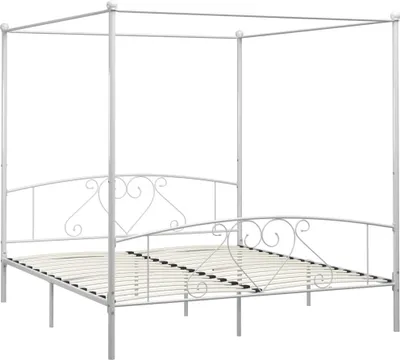 Produktbild von vidaXL Himmelbett-Gestell Weiß Metall 200 x 200 cm