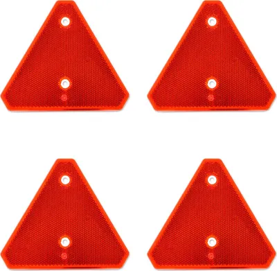 Produktbild von Dreieckrückstrahler | Reflektor | 140x125mm | gebohrt | Rot | 4 Stück