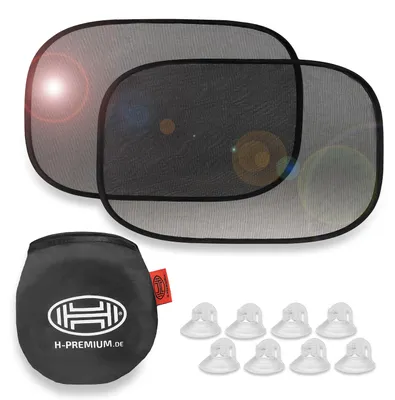 Produktbild von HEYNER® Auto-Sonnenschutz 55x35cm 2er Set mit Saugnäpfen für Autofenster UV Schutz Scheibe Auto Pkw Lkw Babys Kinder Sonnenblende