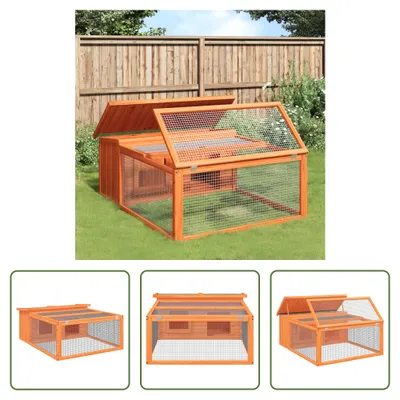 Obrázok produktu pre The Living Store Hnedá králikáreň 117,5x97x47,5 cm z masívneho borovicového dreva