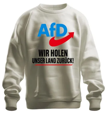 Immagine prodotto di AfD: Riprendiamoci il nostro paese. Dichiarazione patriottica. Felpa con scritta sarcastica. Colore: naturale. Taglia: 3XL