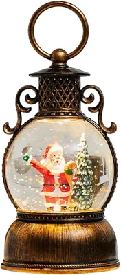 Produktbild von Weihnachtliche Schneekugel-Laterne – winterliches Retro-Ornament mit Glitzereffekt und festlichem Lichtschein, stimmungsvoller Tischakzent im klassischen Dekorationsdesign