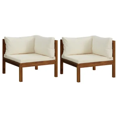 Two corner sofa modules with cream cushions on a white background.