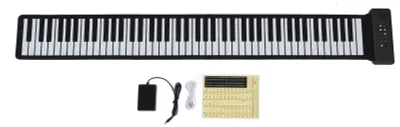 Zdjęcie produktu dla 88 klawiszy, zwijana klawiatura fortepianowa, przenośna, ładowalna, składana, elektroniczna, z funkcją akordów głośnikowych