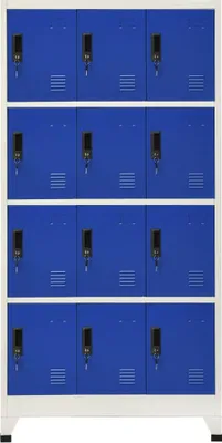 Produktbild von vidaXL Schließfachschrank Grau und Blau 90x45x180 cm Stahl