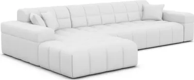 Produktbild von Echtleder L-Form Sofa Nivara Weiß Links
