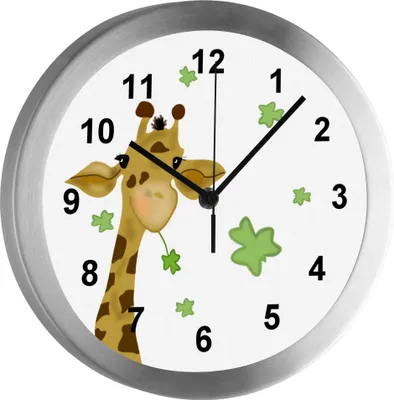 Produktbild von Funkuhr, Kinder Wanduhr, Kinderuhr, Kinderzimmer Giraffe