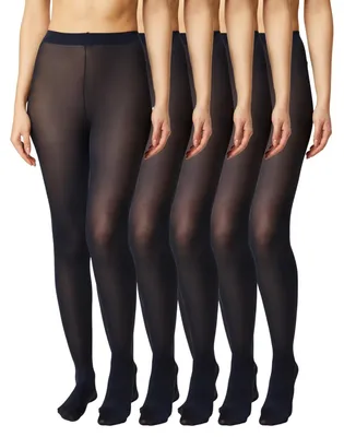 Immagine prodotto di FM London, confezione da 5 collant per donna - Collant da donna confortevoli con tessuto elasticizzato