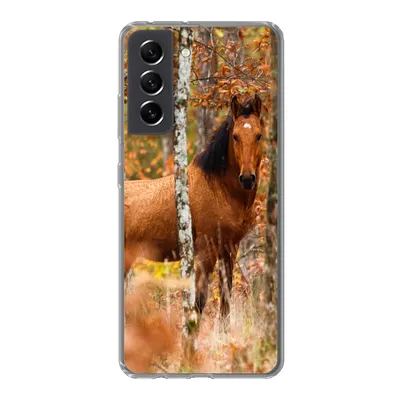 Produktbild von MuchoWow® Handyhülle Schutzhülle Hülle für Samsung Galaxy S21 FE Pferd - Wald - Braun Silikon Softcase Handy Hülle - Mobiltelefonhülle