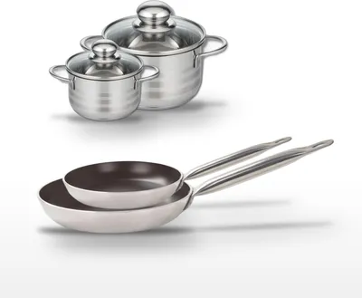 Image de Lot Poêles 24/28 cm & Faitouts 12/16 cm Elo Bistro Line