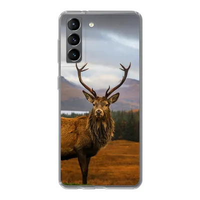 Produktbild von MuchoWow® Handyhülle Schutzhülle Hülle für Samsung Galaxy S21 Hirsche - Berge - Wasser - Landschaft - Tiere - Bäume Silikon Softcase Handy Hülle - Softcase