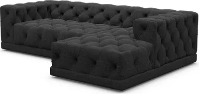 Produktbild von Strukturstoff L-Form Sofa Meliva Schwarz Rechts