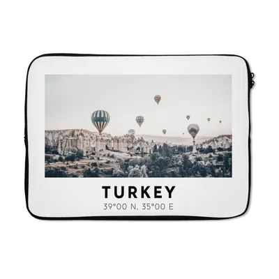 Produktbild von MuchoWow® Laptop Hülle 14 ZollTürkei - Kappadokien - Heißluftballon - Berge Laptoptasche - Laptoptasche - Stoßsicher - Schutzhaube