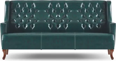 Zdjęcie produktu dla Zestaw sof Chesterfield zielona klasyczna skóra 3-osobowy fotel 2-osobowy drewno
