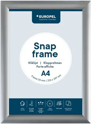 Produktbild von EUROPEL Plakatrahmen DIN A4 25 mm silber eloxiert