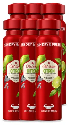 Zdjęcie produktu dla 6 sztuk dezodorantu w sprayu Old Spice Citron - 150 ml - zestaw ekonomiczny