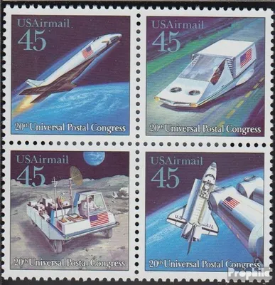 Produktbild von Briefmarken USA 1989 Mi 2068A-2071A Viererblock (kompl.Ausg.) postfrisch Kongress Weltpostverein