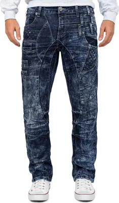 Produktbild von Kosmo Lupo Herren Regular Fit Jeans Stonewashed KM006d Blue W38/L34