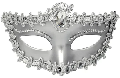 Maskenball-Maske für Damen, Silber, 17 x 10 cm, Karneval, Halloween