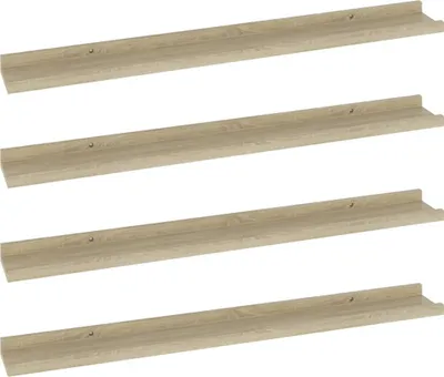 Zdjęcie produktu dla Półki Ścienne, 4 Szt., Dąb Sonoma, 80X9X3 Cm Lumarko!