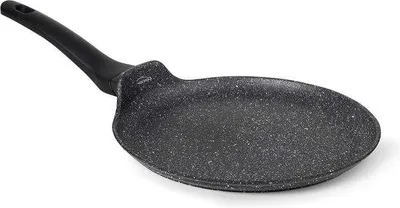 Immagine prodotto di Padella per crêpes in alluminio Ø 24 cm, adatta all'induzione, ecologica, nera, forgiata.