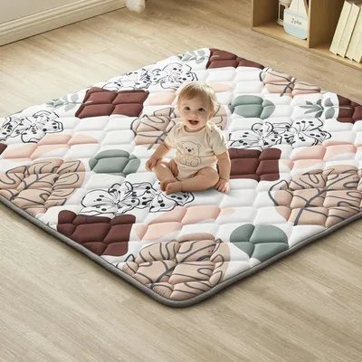 Immagine prodotto di Tappetino per gattonare, 119,4 x 119,4 cm - Pieghevole - Morbido - Antiscivolo - Tappetino da gioco - Adatto per la cameretta dei bambini