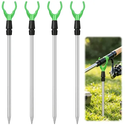 Obrázek produktu pro Sada držáků na udice, hliník, 4 kusy, cca 50 cm, pro rybáře