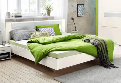 Produktbild von Doppelbett Pamela Futonbett 180x200cm weiß Glasweiß