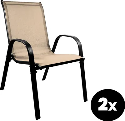 Produktbild von Aga 2er Set Gartenstuhl Stapelstuhl Stapelsessel  MR4400BE-2 Beige