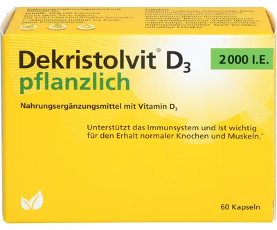 Image de Dekristolvit D3 2000 I.E. gélules soutient le système immunitaire et le maintien d'os et de muscles normaux, 60 gélules