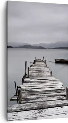 Produktbild von Bild auf Leinwand - Leinwandbild - Brücke See - 45x80cm - Wand Bild - Wanddeko - Wandbilder - Leinwanddruck - Bilder - Kunstdruck - Wanddekoration - Leinwand bilder - Wandkunst - PA45x80-3547