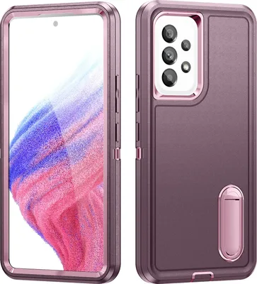 Produktbild von Hülle für Samsung Galaxy A53 5G Hybrid Dreilagige Robust Stoßfest Schwerlast Schutzhülle mit Ständer Lila