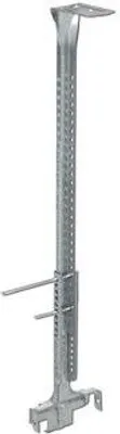 A metal suspension bracket for construction.