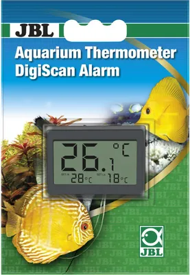 Imagen del producto de Termómetro digital JBL para acuarios, con alarma, color gris