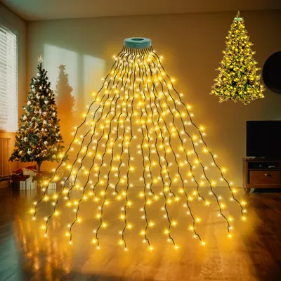 Weihnachtsbaum-Lichterkette mit Ring, 2 m, 480 LEDs