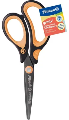 Produktbild von griffix Schulschere NeonBlack Rechtshänder