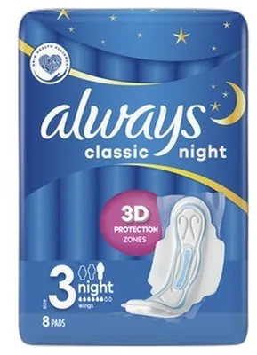 Immagine prodotto di Always Podpaski Classic Night ze Skrzydełkami 8 sztuk