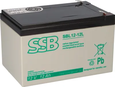 Immagine prodotto di Batteria al piombo SSB SBL 12-12L Batteria AGM 6,3 mm Faston - 12V 12Ah