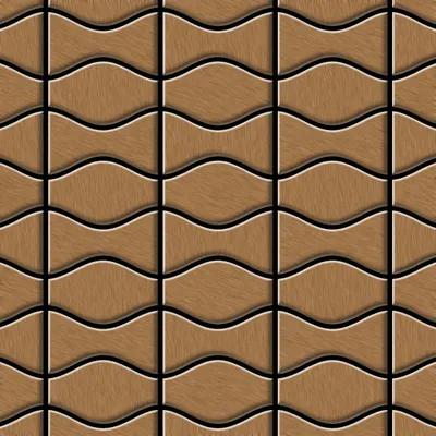 Produktbild von Mosaik Fliese massiv Metall Titan gebürstet kupfer 1,6mm Kismet & Karma-Ti-AB